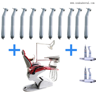 Стоматологический стул с зубным наконечником и наконечником низкой скорости