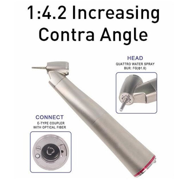 Производитель стоматологии Угловой наконечник 45 градусов 1: 4,2