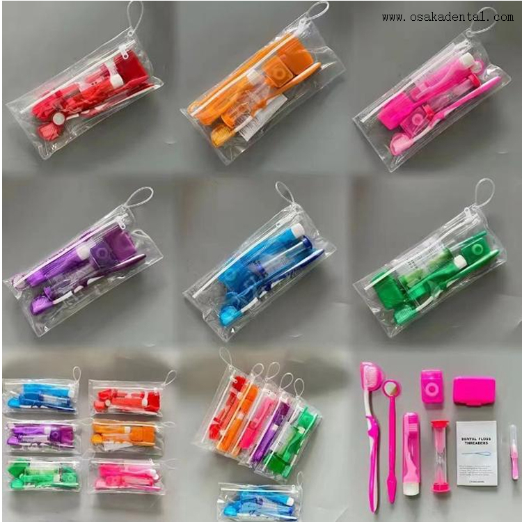 Стоматологический красочный ортодонтический набор с сумкой из ПВХ для ортодонтического лечения