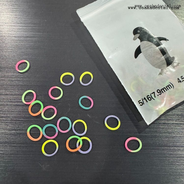 Двойные цветные стоматологические ортодонтические эластомерные уплотнительные кольца для брекетов с резиновой лентой