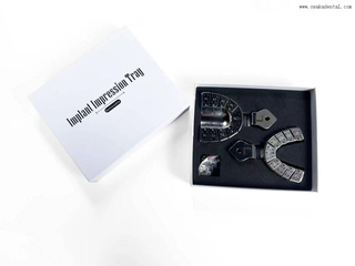 Профессиональные слепочные ложки для зубных имплантатов в коробке, изготовленные из высококачественной нержавеющей стали.