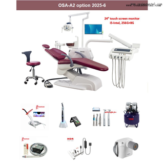Кожаное стоматологическое кресло, сертифицированное CE, с 24-дюймовым сенсорным экраном