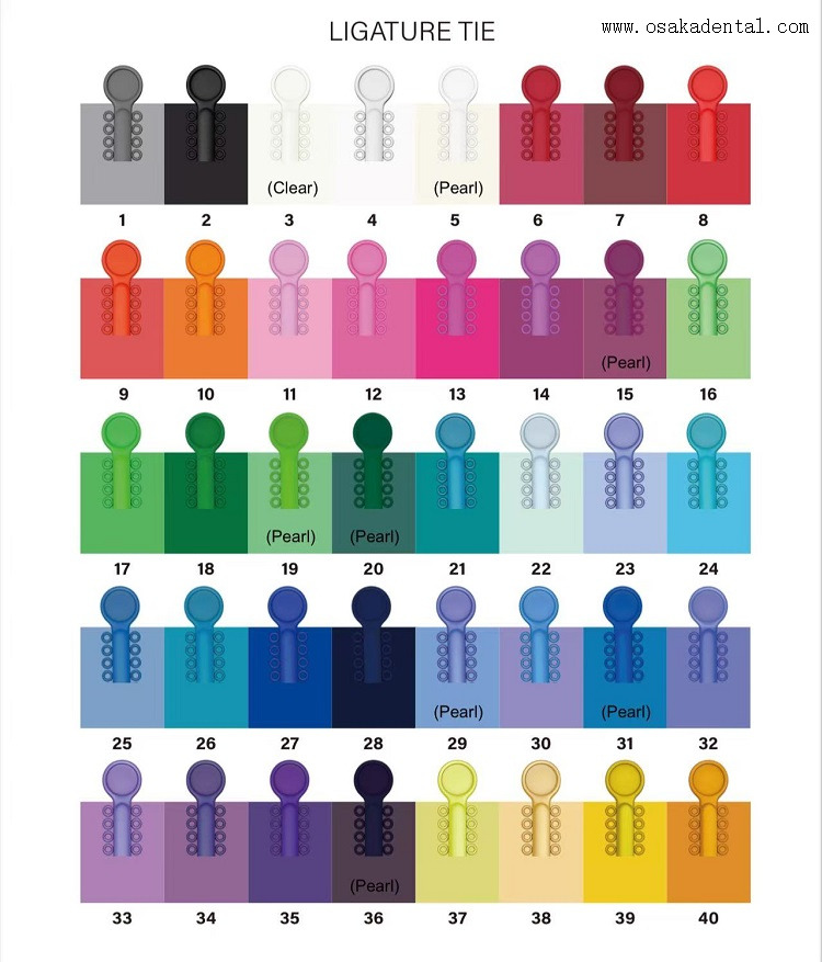 Стоматологическая ортодонтическая лигатура, нелатексный материал, 40 шт./пакет OSA-F729-S1