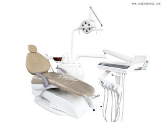 Стоматологический стул 6 Светодиодная лампа с 9 памятью с подносом прибора с сенсорным типом с подносом с помощью прикосновения и большим сиденьем