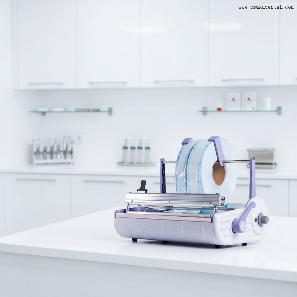 Стоматологическая автоматическая машина для запечатывания зубов с держателем для стерилизационного пакета и стерилизационных пакетов