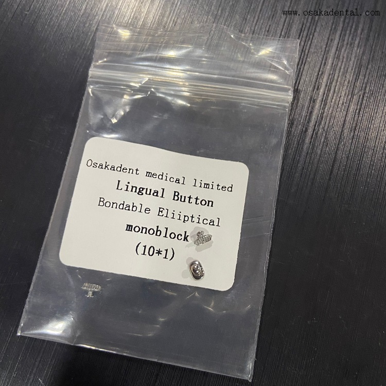 Стоматологический ортодонтический лингвальный пуговичный эллиптический моноблок