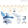 Экономичное стоматологическое кресло для стоматологической клиники, искусственная кожа синего цвета