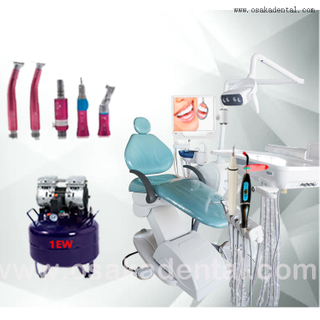 Стоматологическое кресло с стоматологическим наконечником и стоматологическим воздушным компрессором