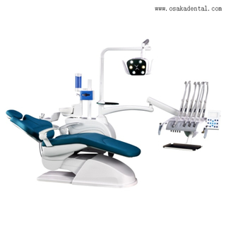 Кожаное стоматологическое кресло с верхним подносом 