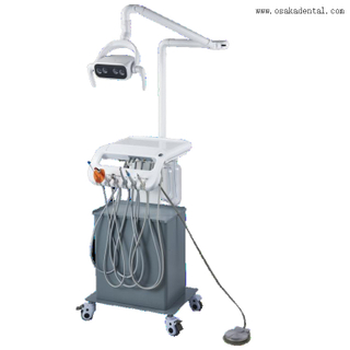 Переносная стоматологическая установка с компрессором и светодиодной лампой на 4 лампы.
