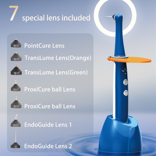 Новая односекундная стоматологическая полимеризационная лампа с пластиковыми наконечниками