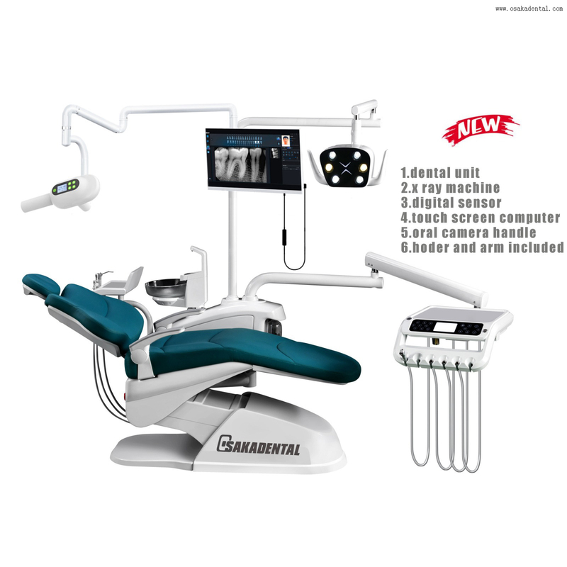 Стоматологическая установка с кожаным сиденьем и интегрированной системой диагностики полости рта