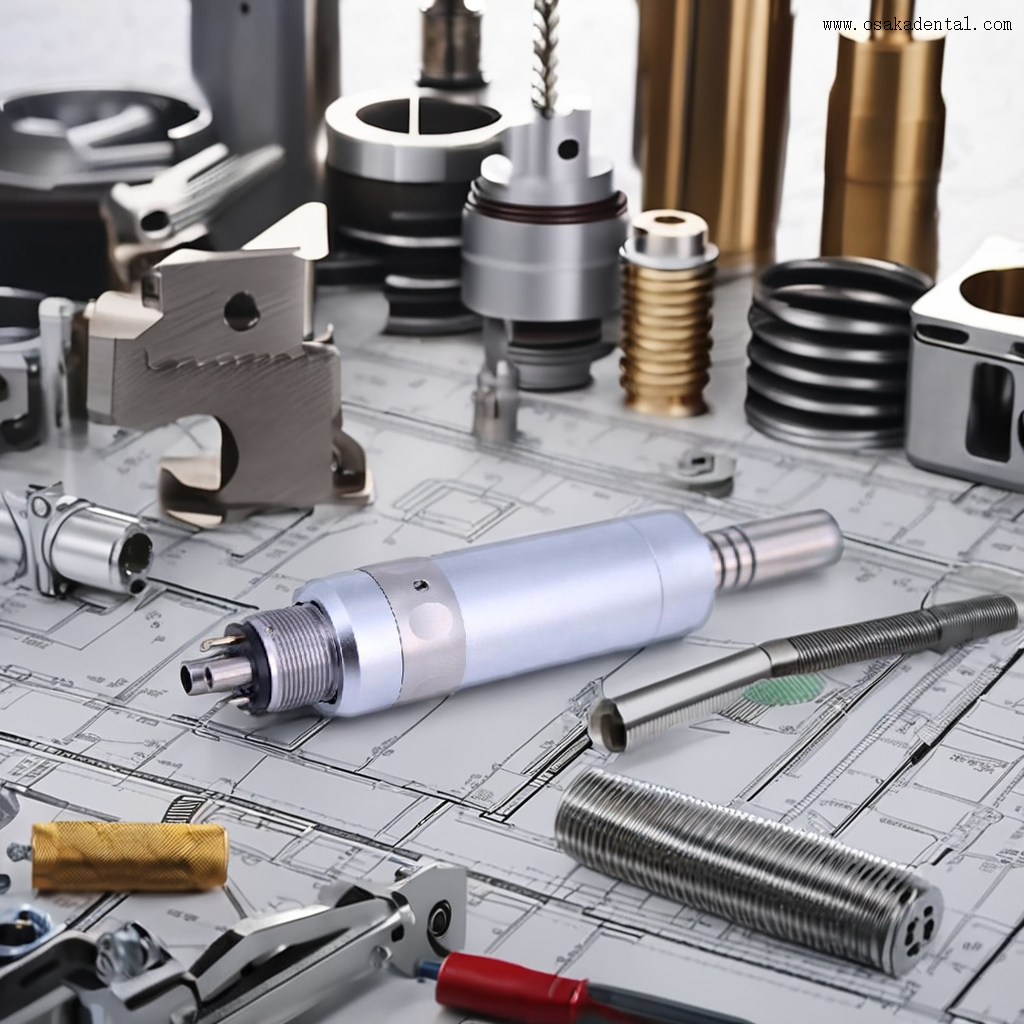 Стоматологический воздушный двигатель с оптоволоконным кабелем, 6 отверстий