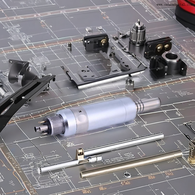 Стоматологический воздушный двигатель с оптоволоконным кабелем, 6 отверстий