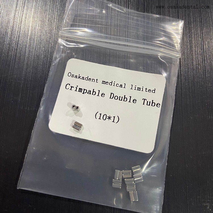 Стоматологическая ортодонтическая обжимаемая двойная трубка
