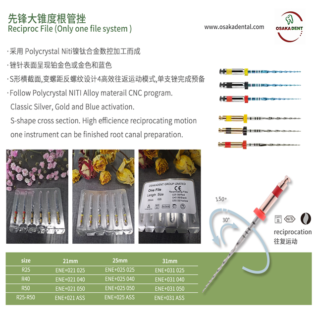 Одна файловая система Reciproc Niti Endodontics File,