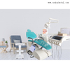 Стоматологическое кресло с сенсорным экраном для инструментов синего цвета