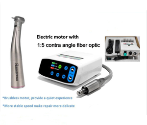 Стоматологический безвходовой электродвигатель с красным угловым наконечником
