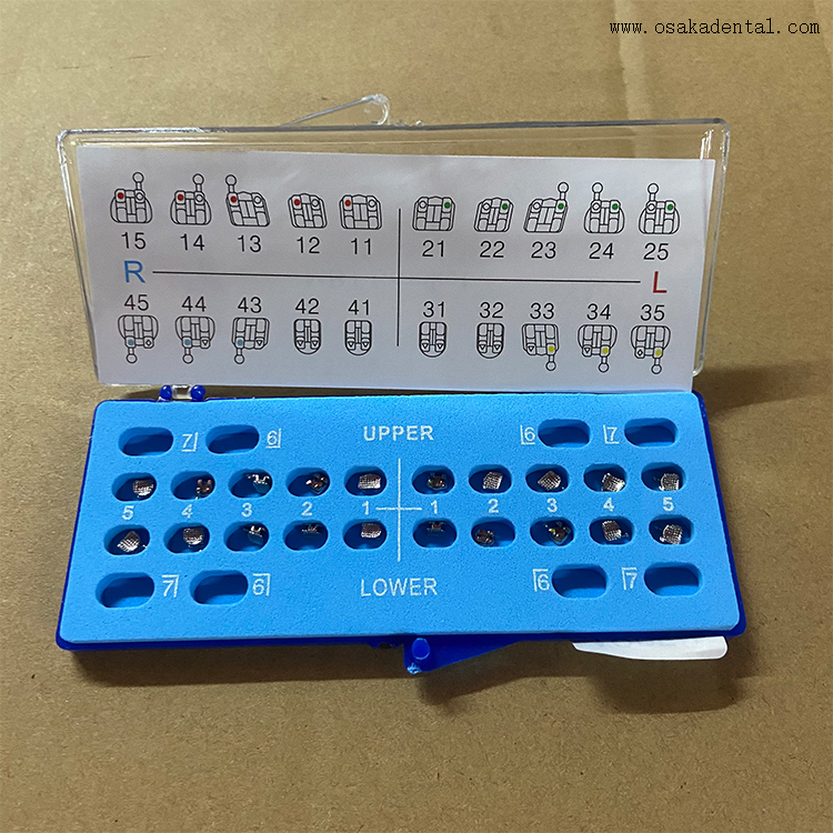 Металлический кронштейн для стоматологической ортодонтической сетки