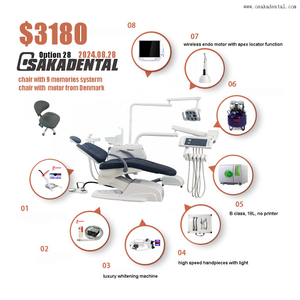 Комплект стоматологической установки с полной опцией. Роскошная стоматологическая установка для стоматологической клиники OSA-A3, опция 28.