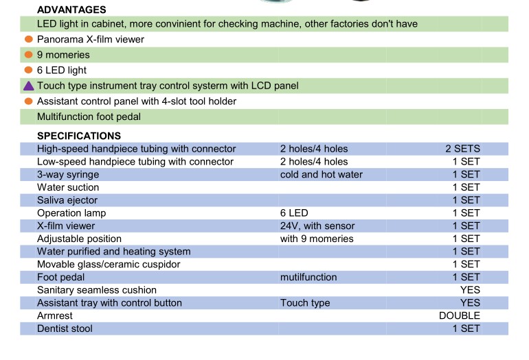 Стоматологическое кресло OSA-A3 Luxury New Dental с 9 воспоминаниями и программой просмотра X-film Panorama