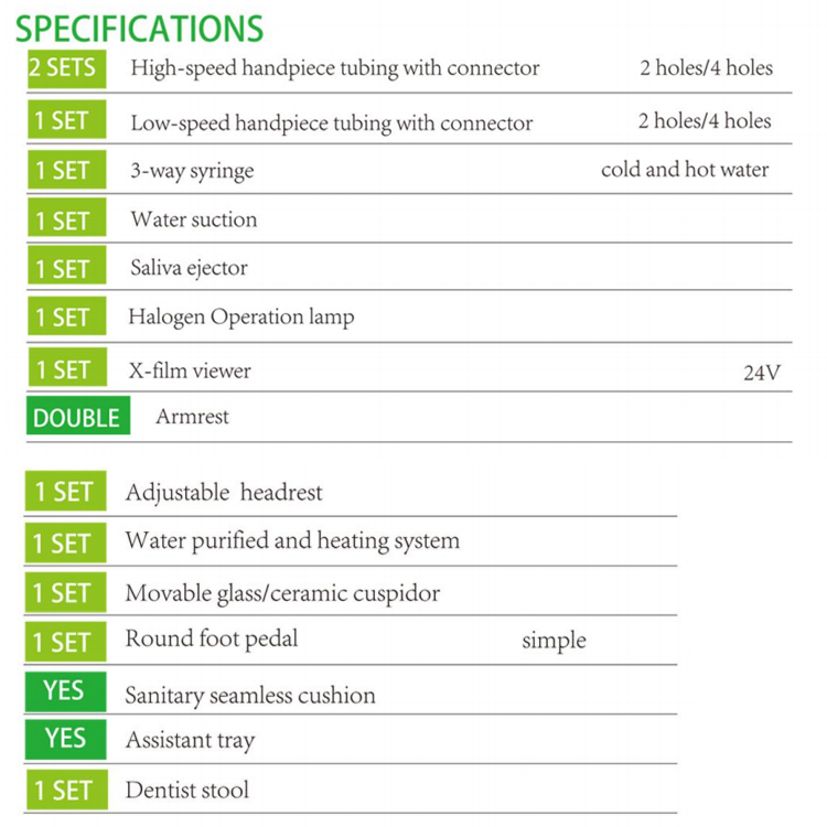 Стоматологическое кресло со светодиодной лампой со скейлером и отверждающим светом с верхним креплением