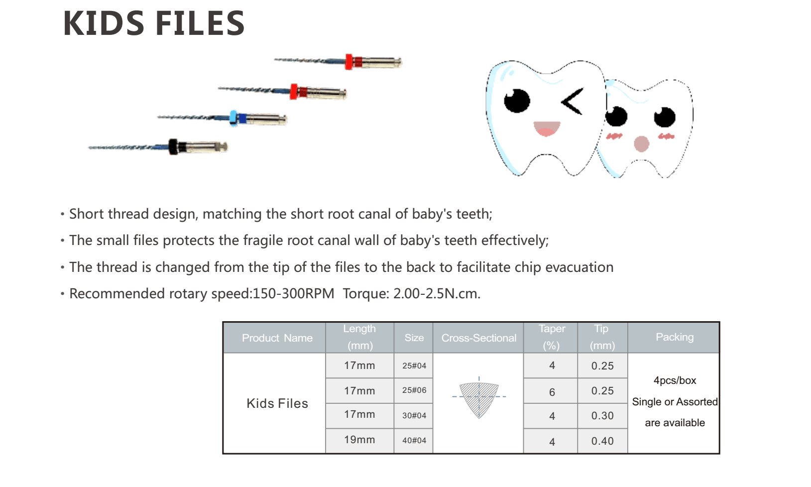 Новый детский файл Blue Protaper для детей