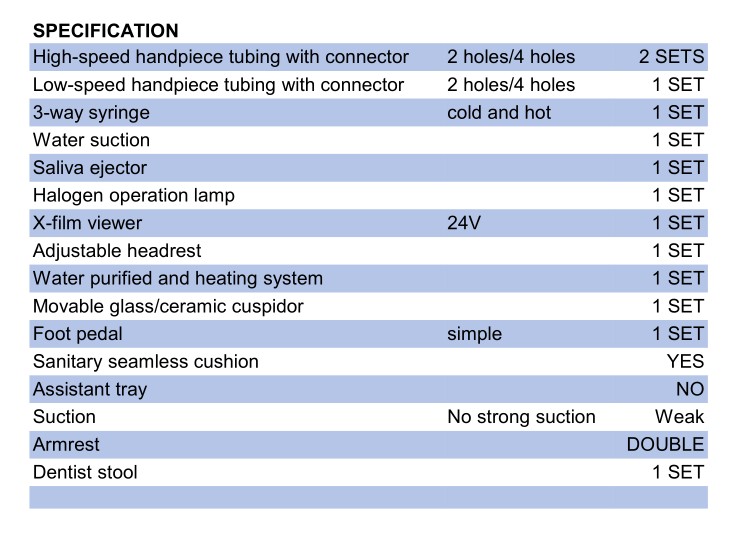 Дешевая стоматологическая установка Полный комплект стоматологического кресла OSA-4C
