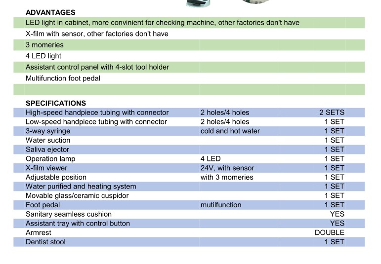 OSA-A1 Интеллектуальное стоматологическое кресло нового дизайна с 3 воспоминаниями